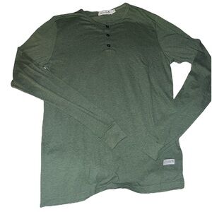 Kinetix Casual Luxury Men Green Long Sleeve Cotton Blend Henley | NEW/NWT!!💚🩶